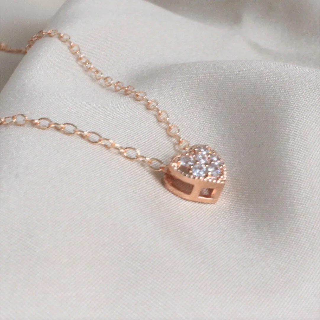 Minimalist Gold & Rose Gold Heart Necklace