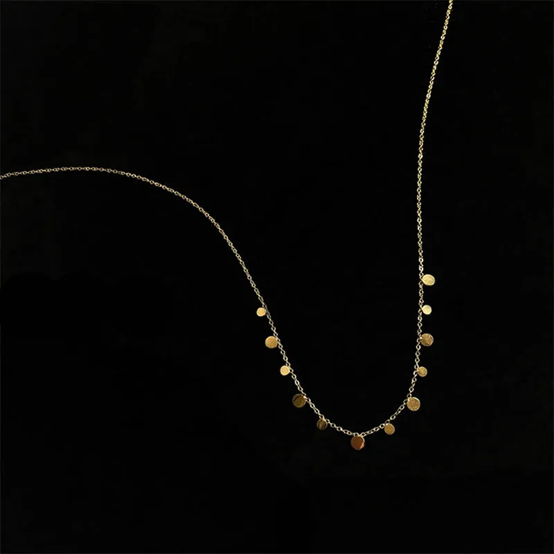 Minimalist Gold Disc Necklace jltn0685