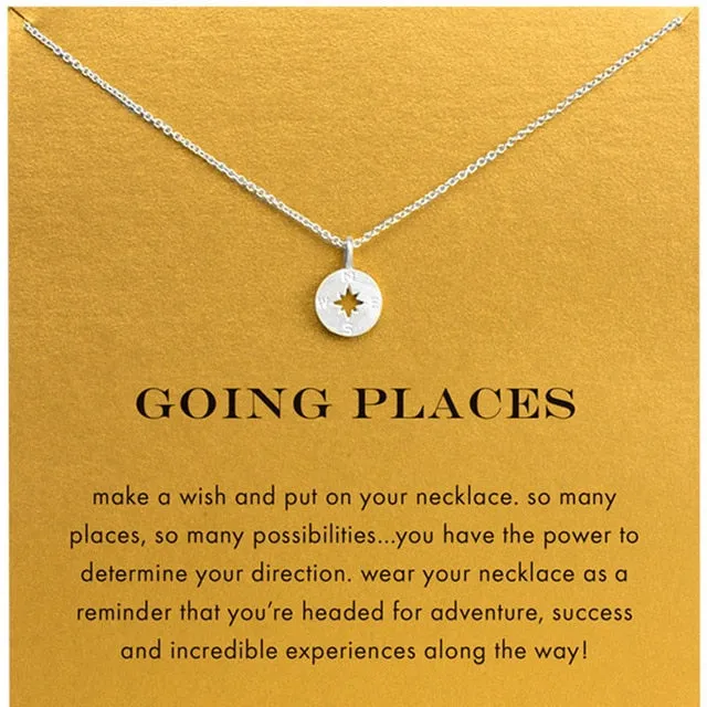 Minimalist Inspirational Compass Necklace for the Free Spirited Woman