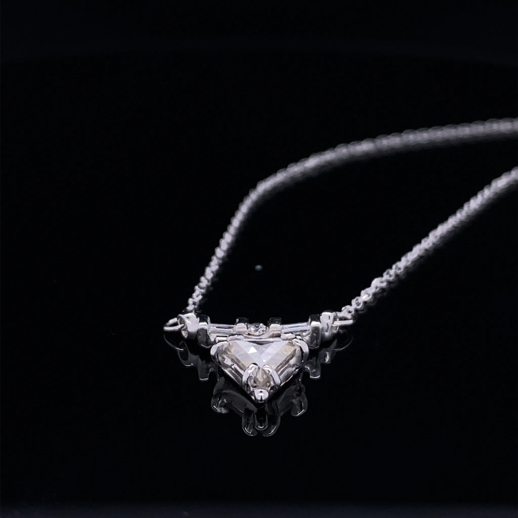 Minimalist What's the Point Triangle Diamond Necklace