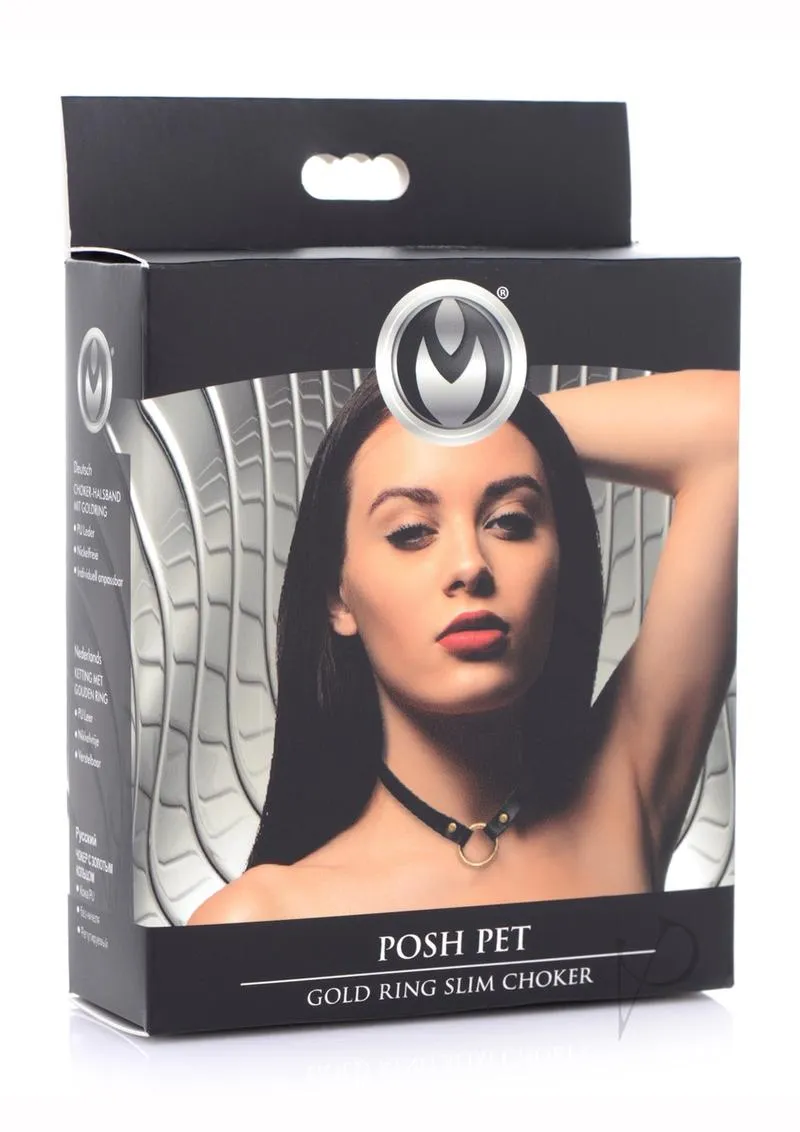 Ms Posh Pet Gold Ring Slim Choker