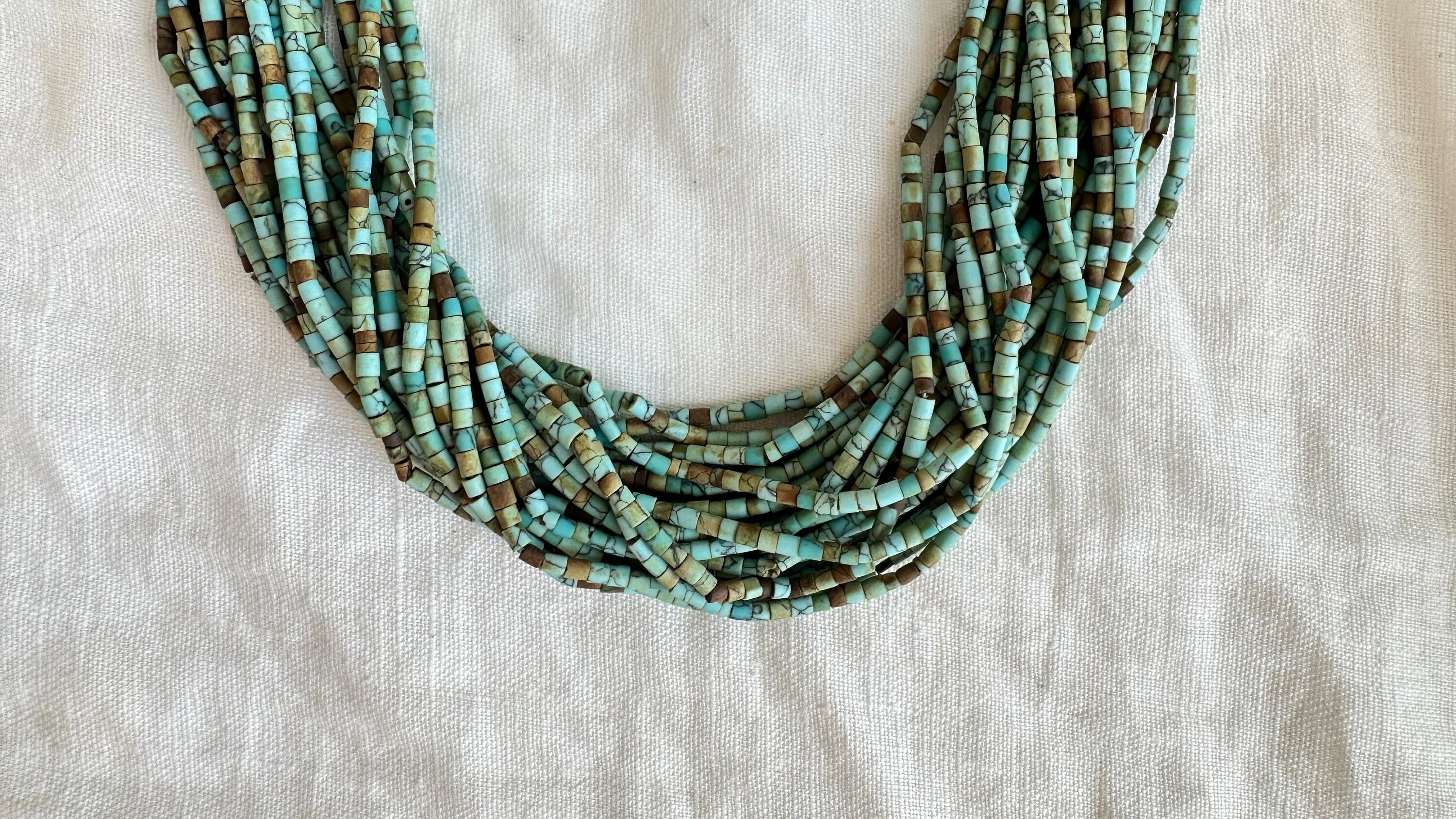 Multi-Strand Howlite Necklace. Sterling Silver. 1388