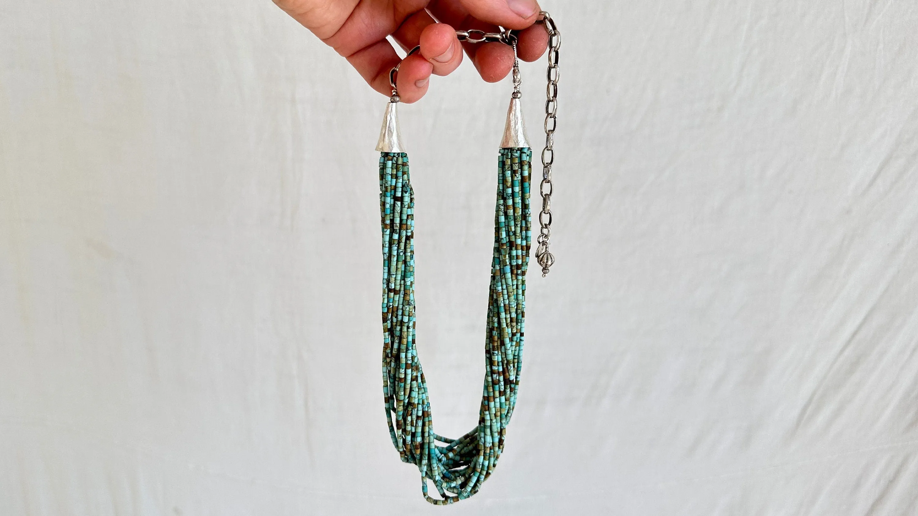 Multi-Strand Howlite Necklace. Sterling Silver. 1388