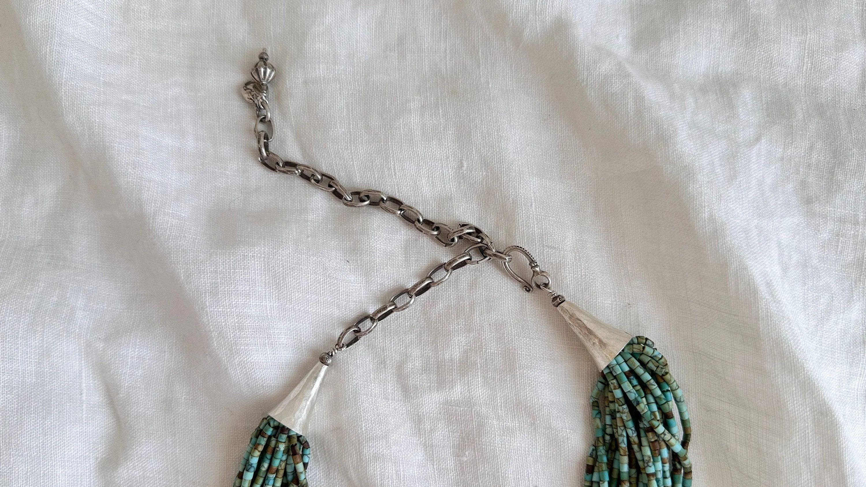Multi-Strand Howlite Necklace. Sterling Silver. 1388