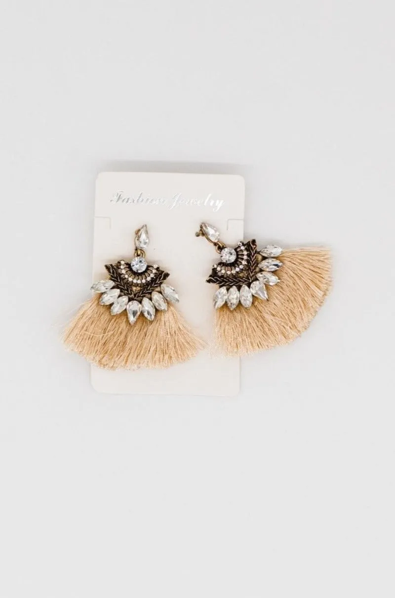 Natalia Tassel   Rhinestone Earrings - Final Sale