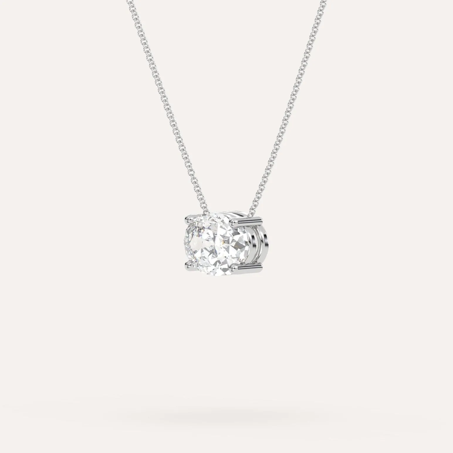 Oval Floating Diamond Necklace Setting