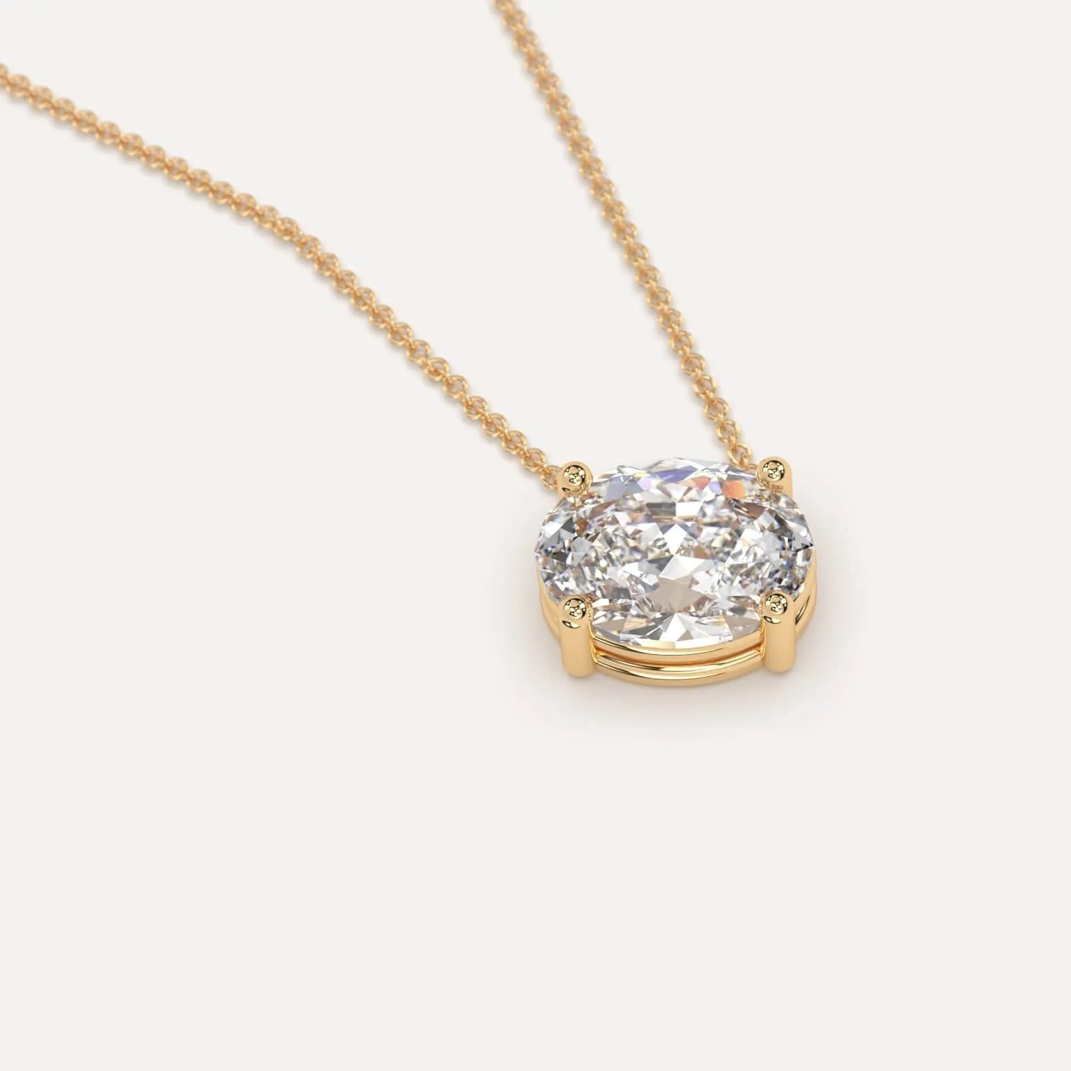 Oval Floating Diamond Necklace Setting