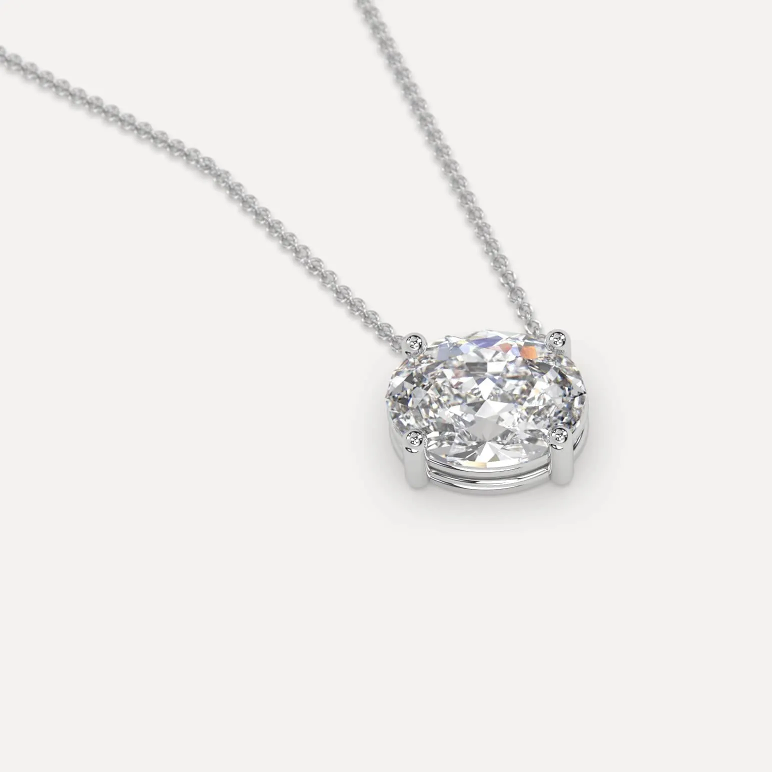 Oval Floating Diamond Necklace Setting