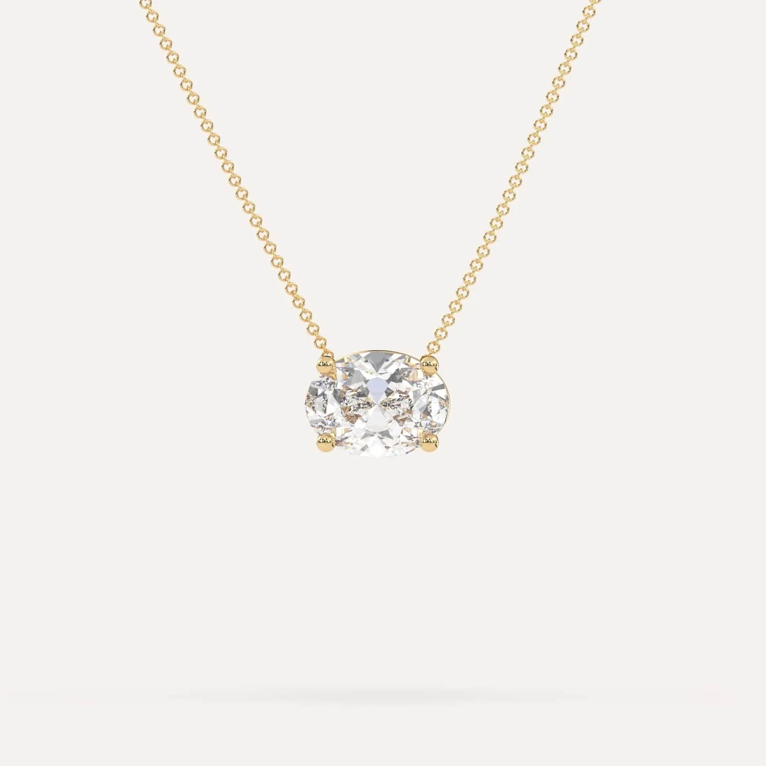 Oval Floating Diamond Necklace Setting