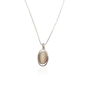 Oval Simulated Moonstone Necklace