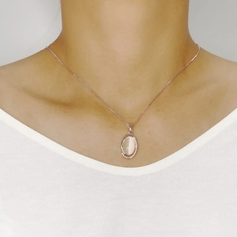 Oval Simulated Moonstone Necklace