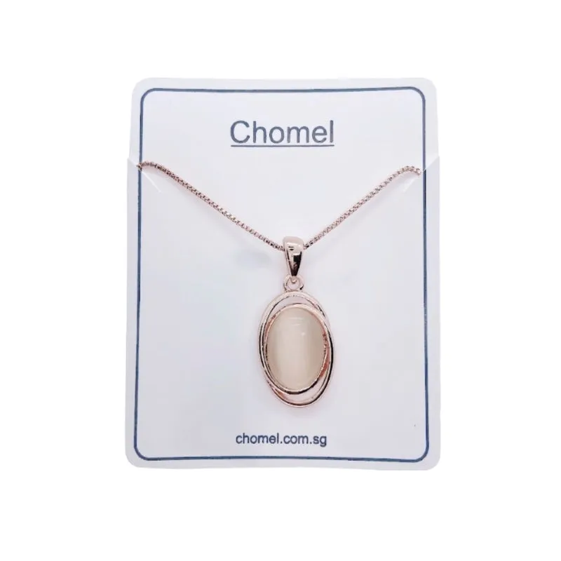 Oval Simulated Moonstone Necklace