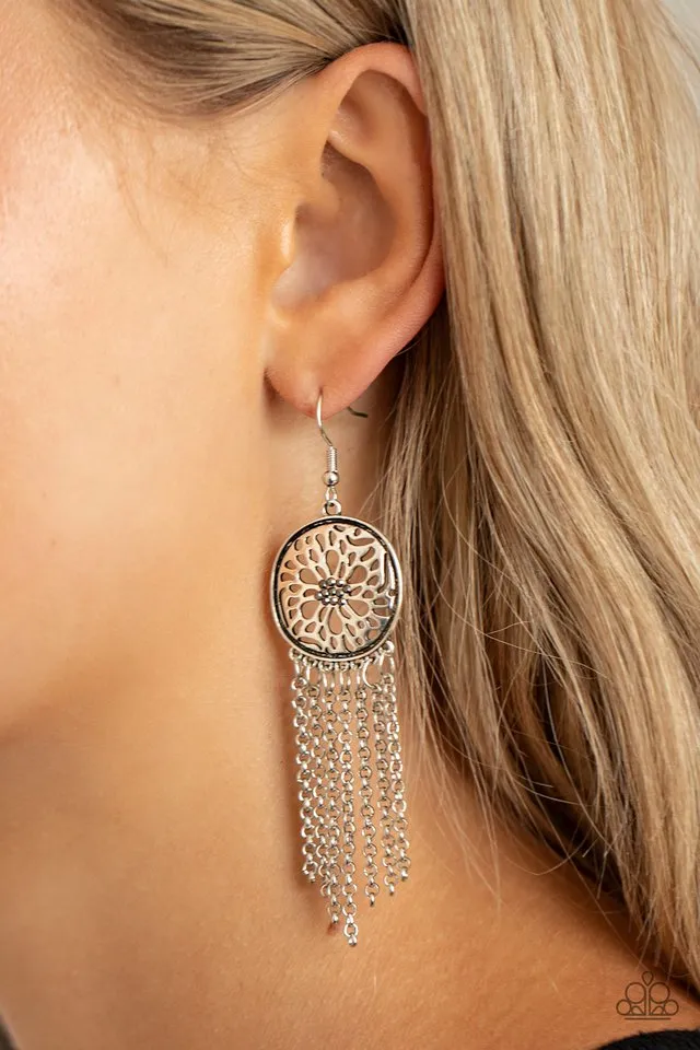 Paparazzi Earring ~ Blissfully Botanical - Silver