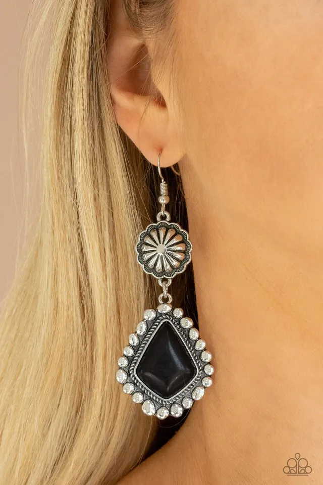 Paparazzi Earring ~ Country Cavalier - Black
