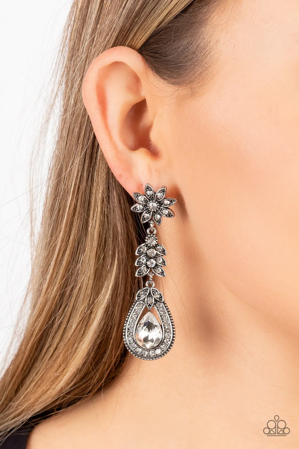 Paparazzi Floral Fantasy - White Post Earrings