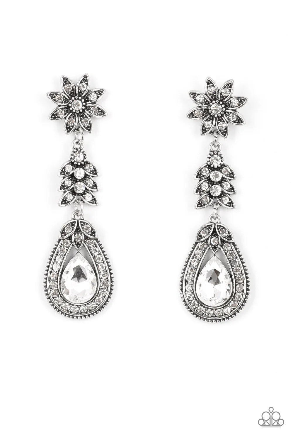 Paparazzi Floral Fantasy - White Post Earrings