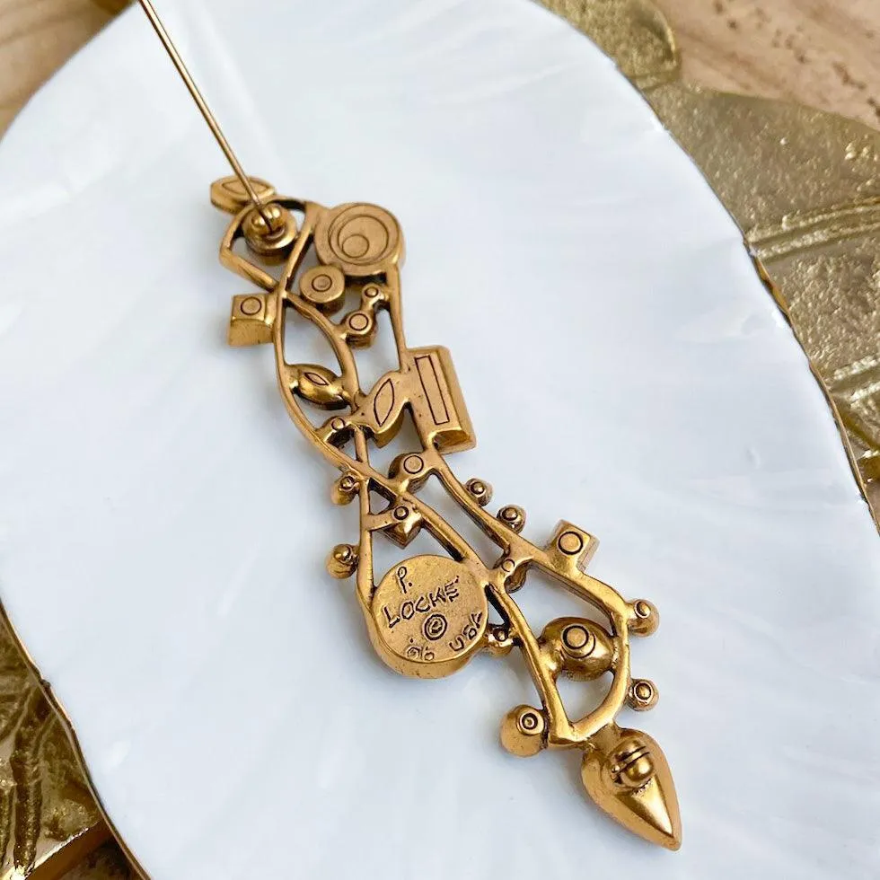 Patricia Locke Crystal Pearl Atlantis Brooch Pin