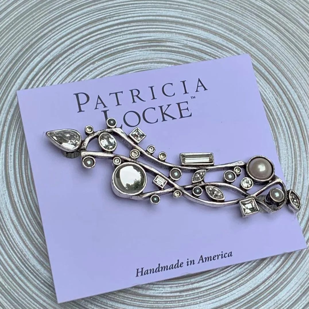 Patricia Locke Crystal Pearl Atlantis Brooch Pin