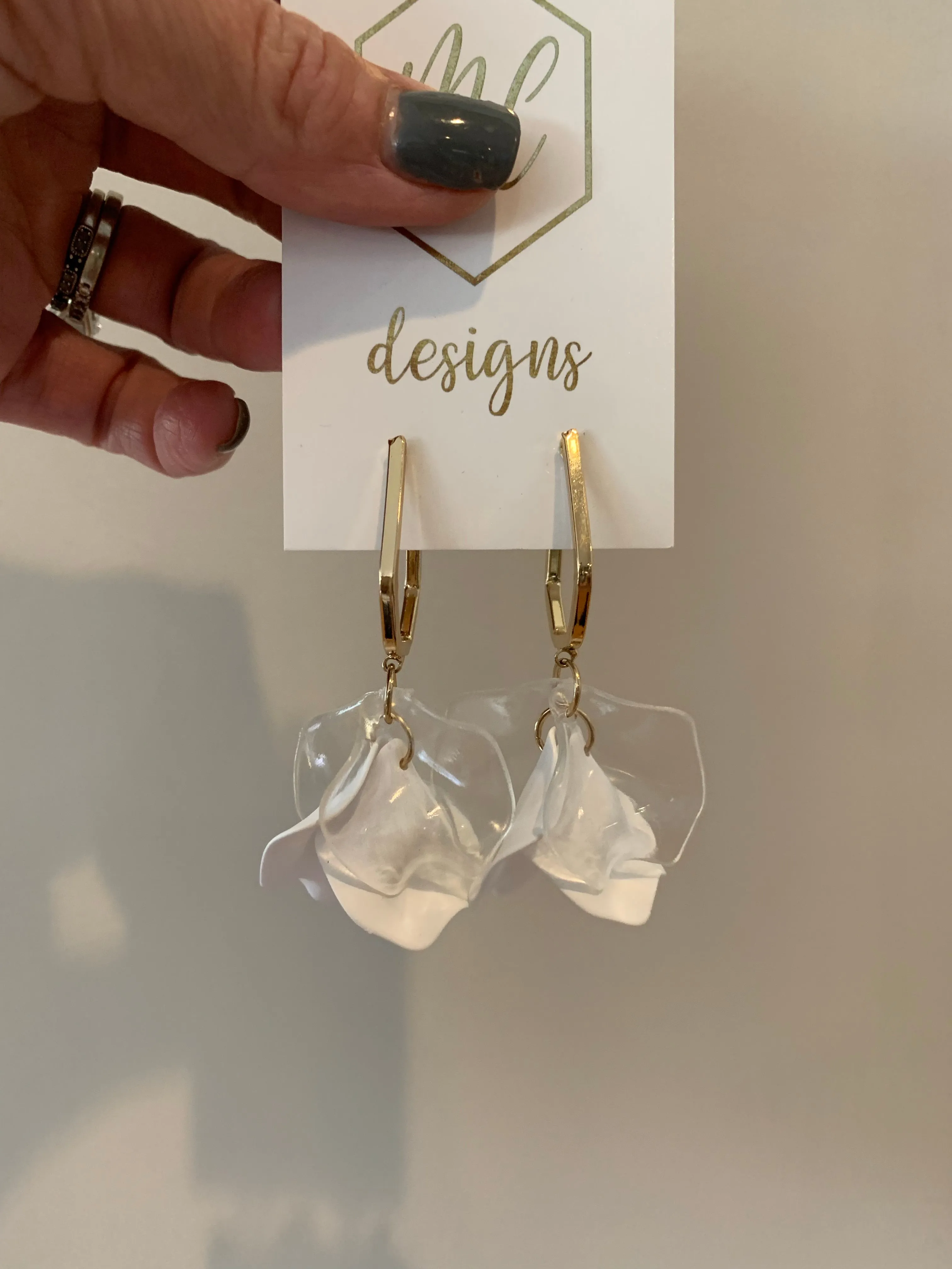 Petal Earrings with a Gold Hoop Top