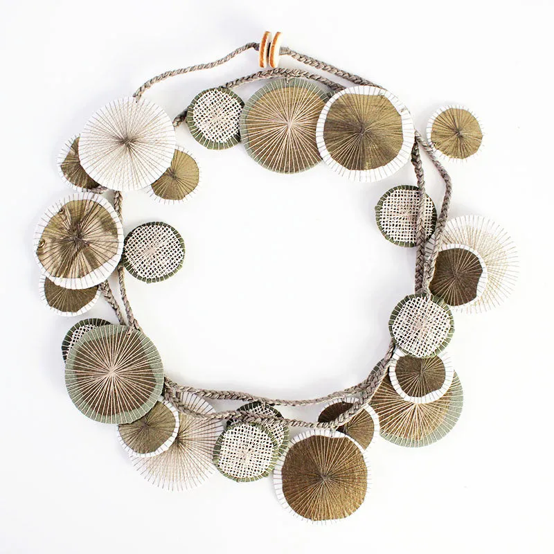 Platillos Recycled Textile Wrap Necklace