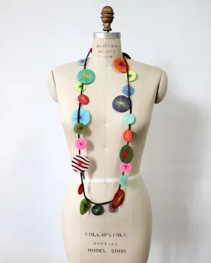 Platillos Recycled Textile Wrap Necklace