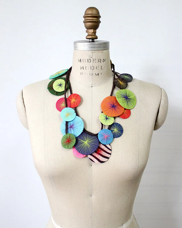 Platillos Recycled Textile Wrap Necklace