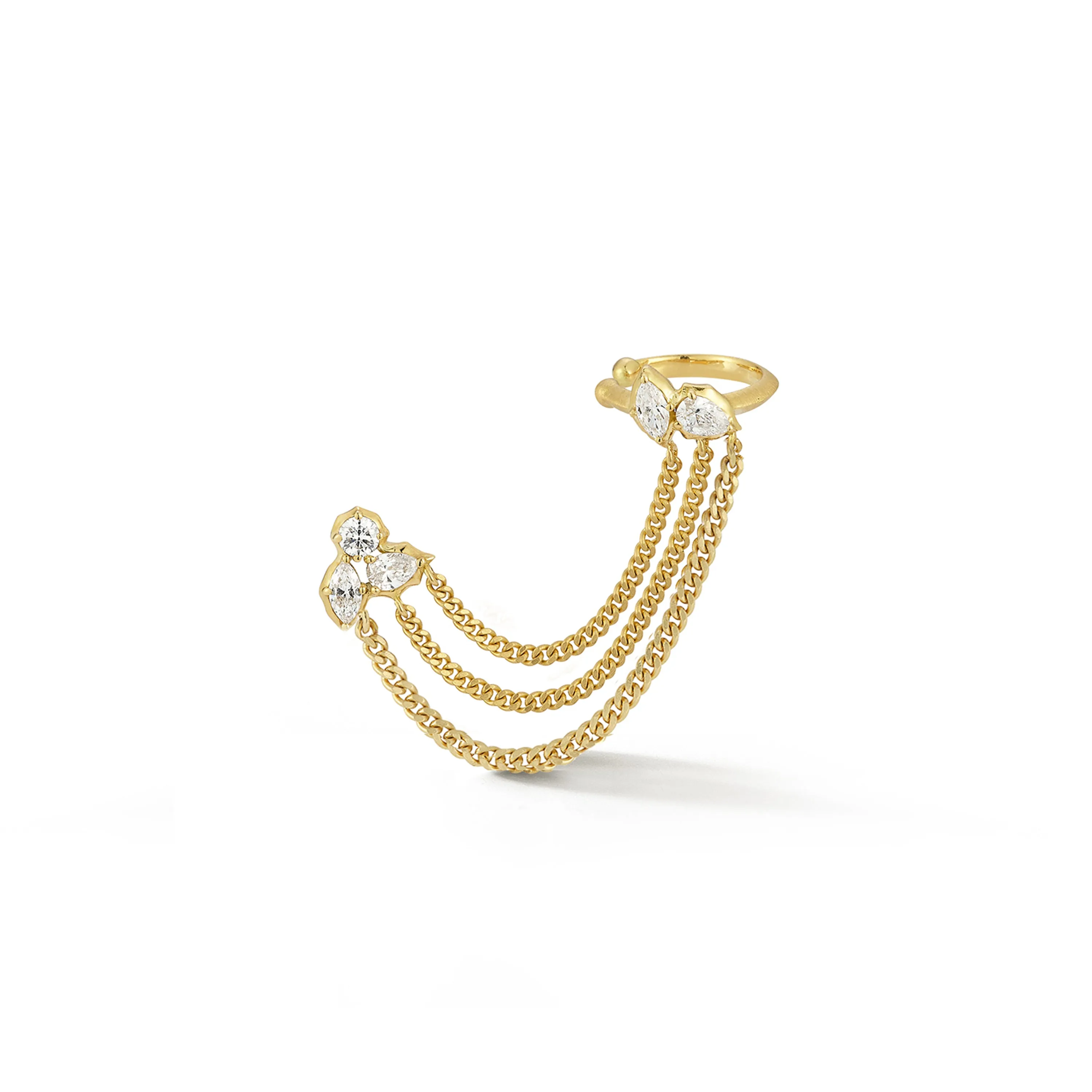 Posey Cuff Duo Chain Earrings