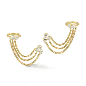 Posey Cuff Duo Chain Earrings