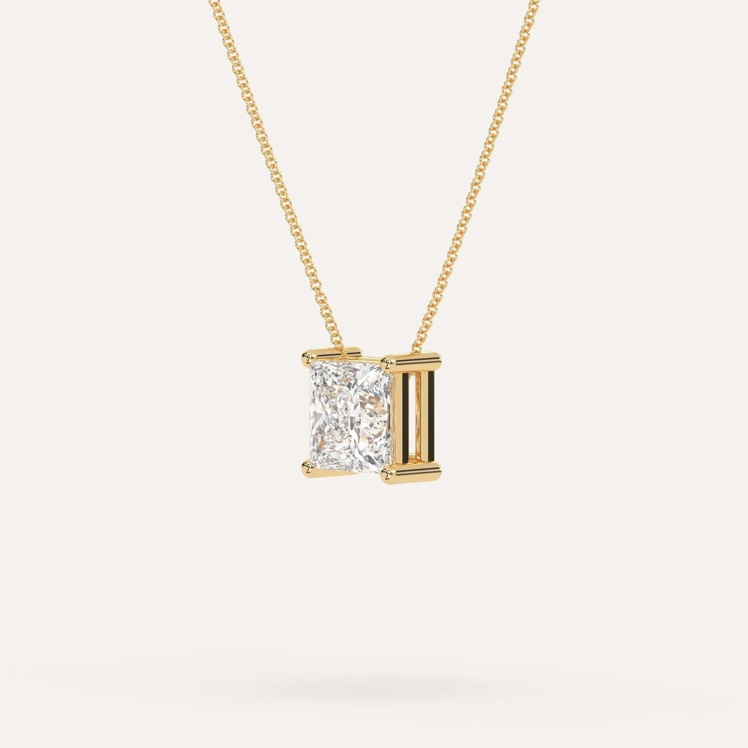 Princess Floating Diamond Necklace Setting