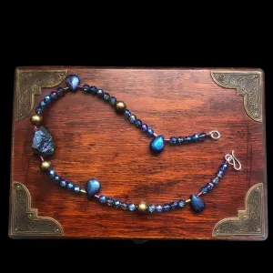 Quartz, Pyrite and Hematite Beaded Choker Necklace
