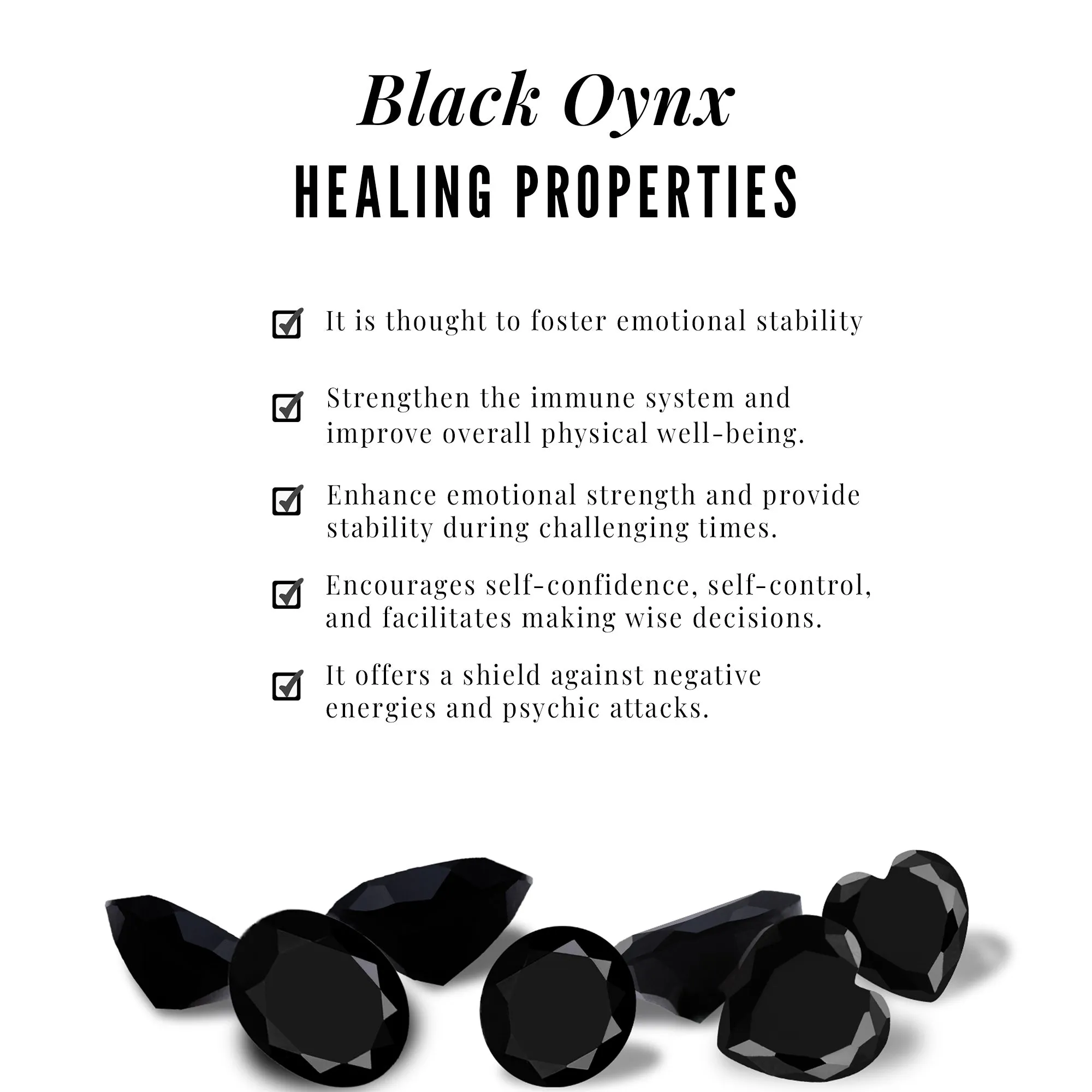 Real Black Onyx Infinity Heart Pendant with Diamond