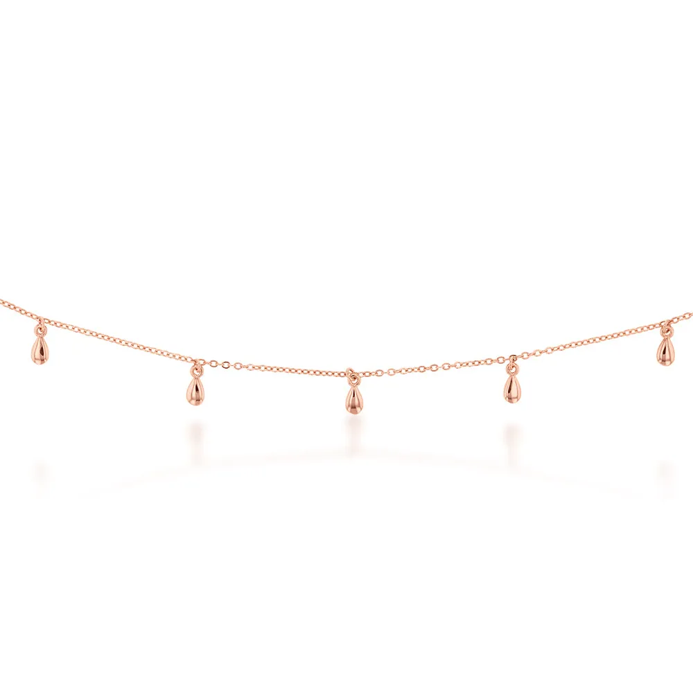 Rose Gold Plated Sterling Silver Fancy Choker Chain