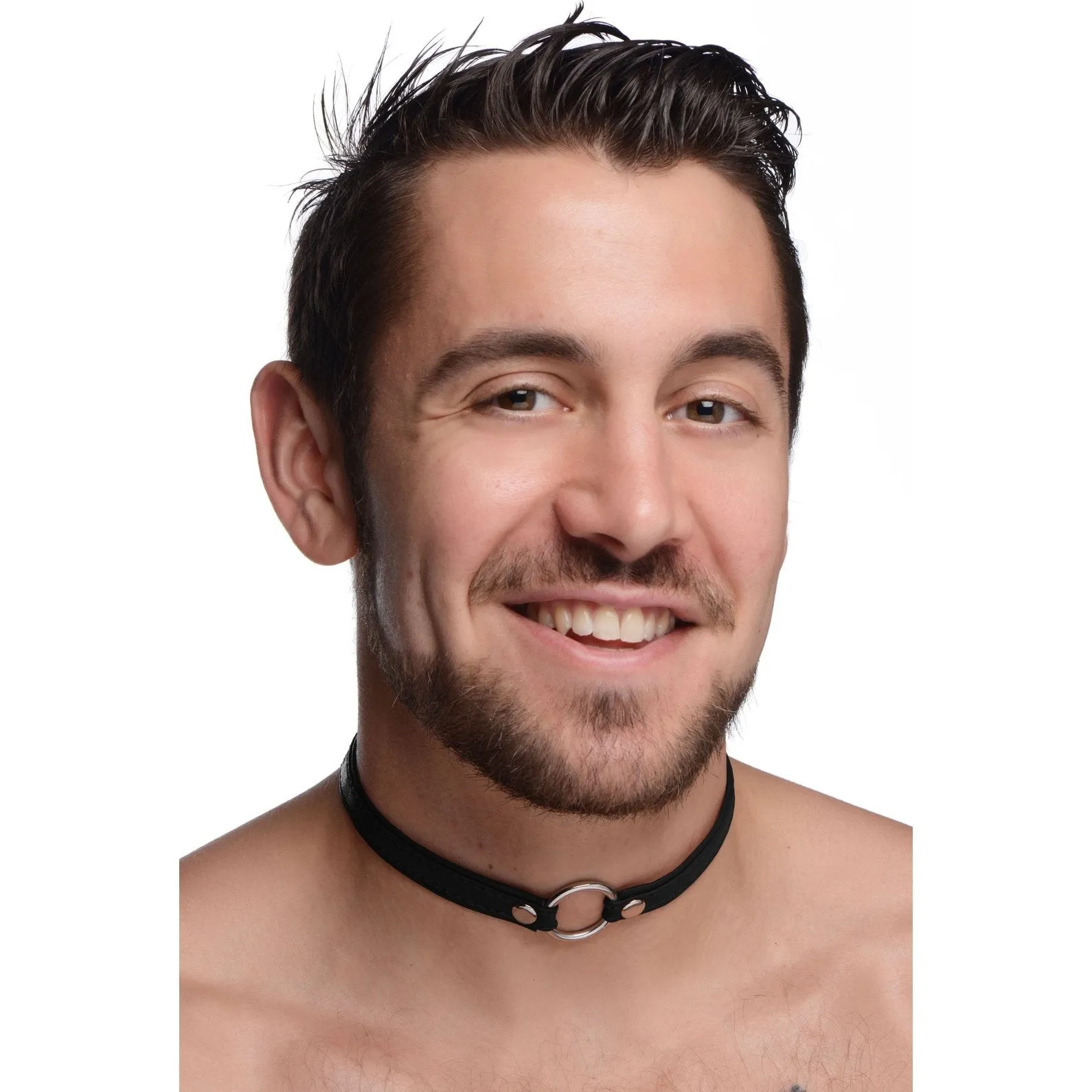 Sex Pet Leather Choker With Silver Ring