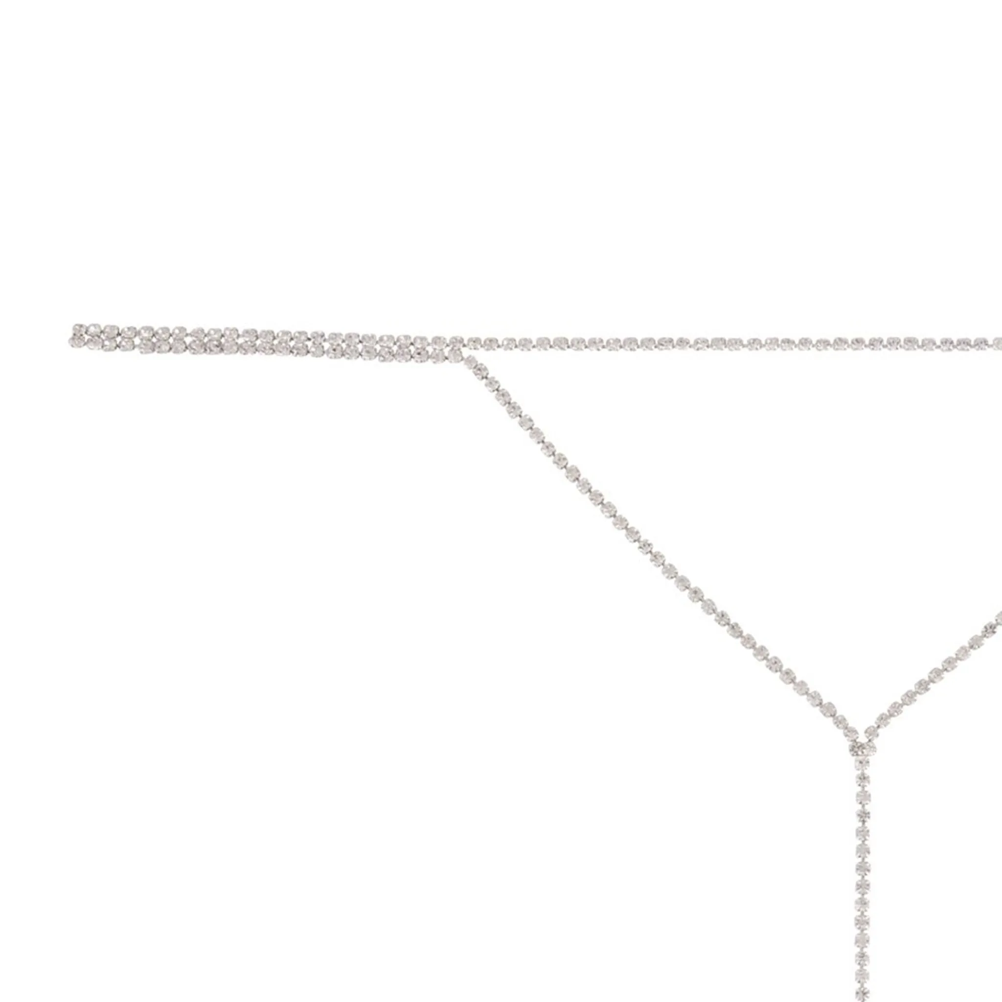 Silver Cup Chain Diamante Layered Choker