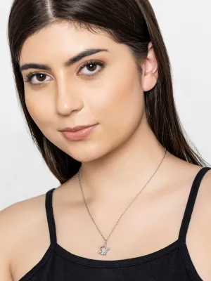 Silver Star Shaped Pendant Necklace for Women