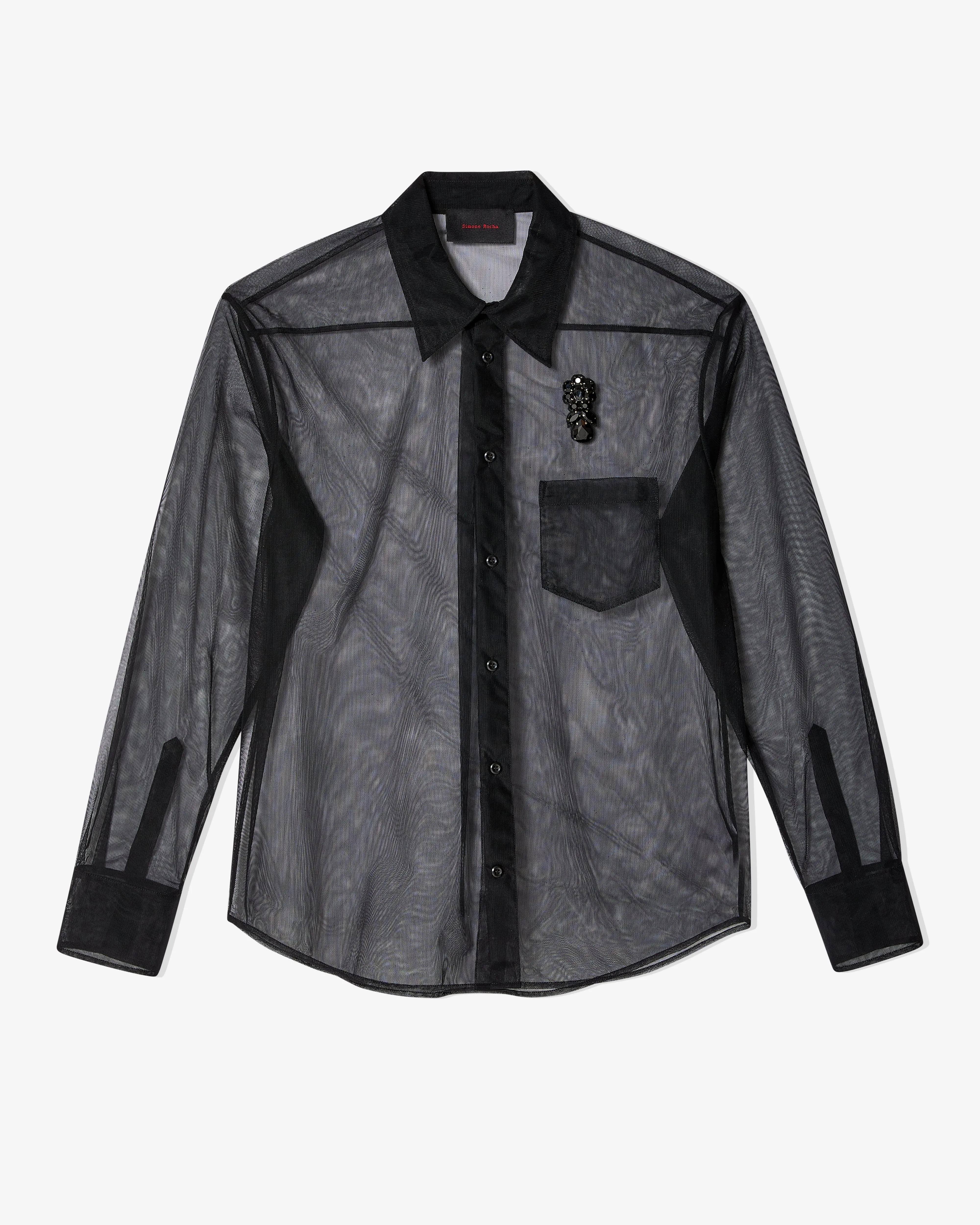 Simone Rocha - Men's Sheer Classic Fit Shirt - (Black)