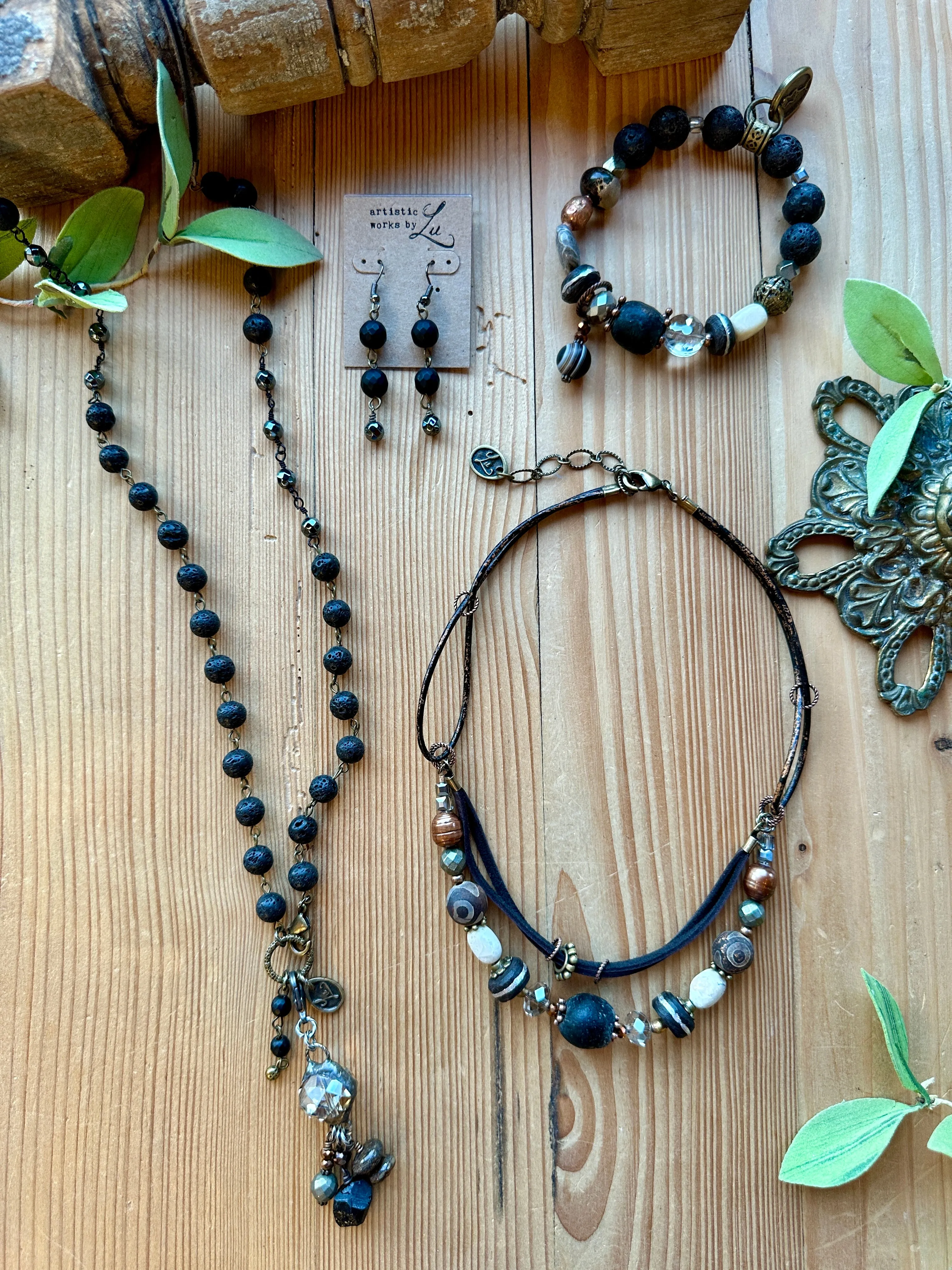 Smoky Fossil Interchangeable Necklace
