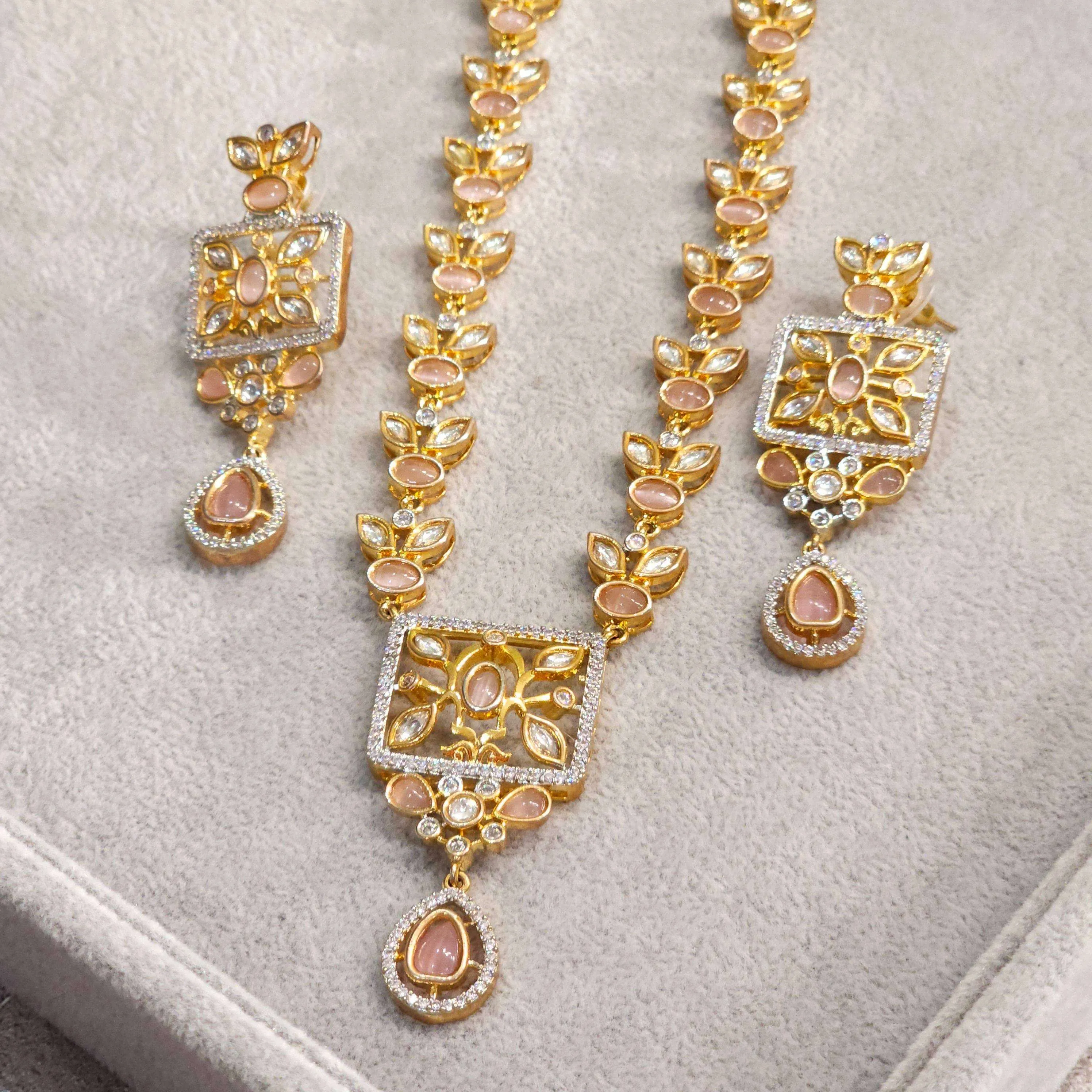 Sonia Moissanite Polki Bridal Choker Necklace Set