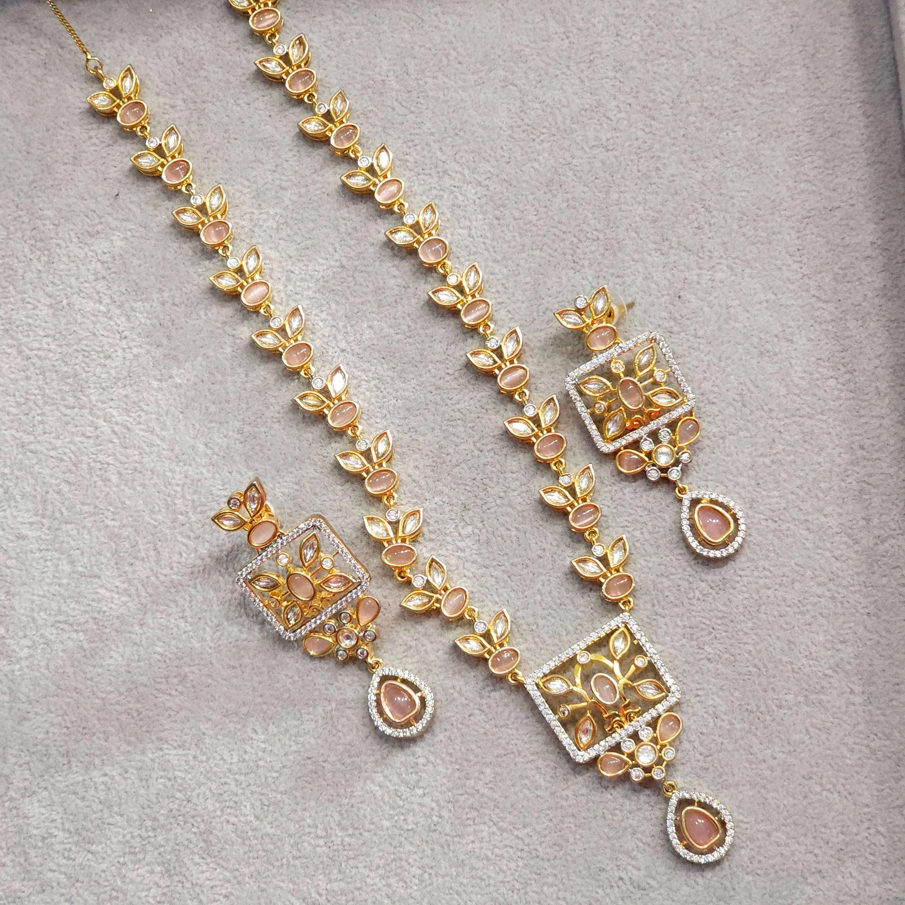 Sonia Moissanite Polki Bridal Choker Necklace Set