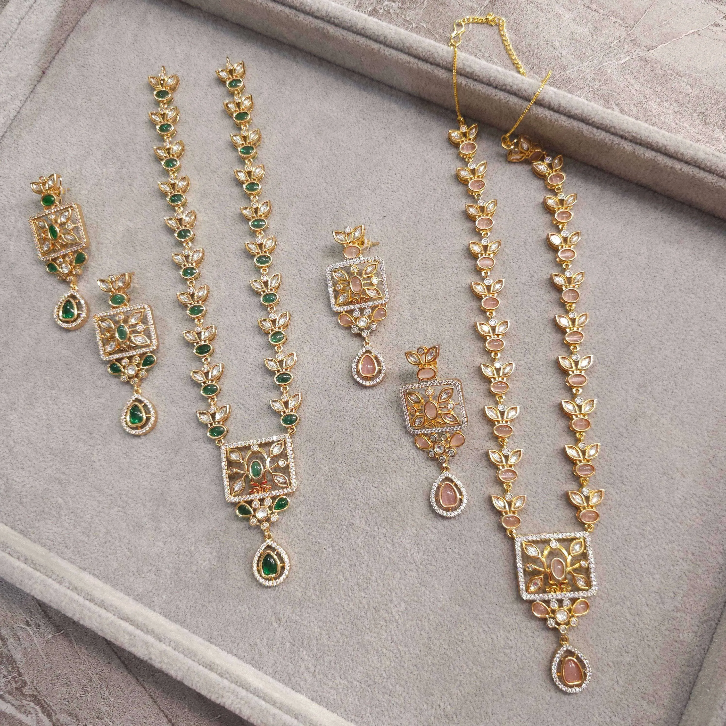 Sonia Moissanite Polki Bridal Choker Necklace Set
