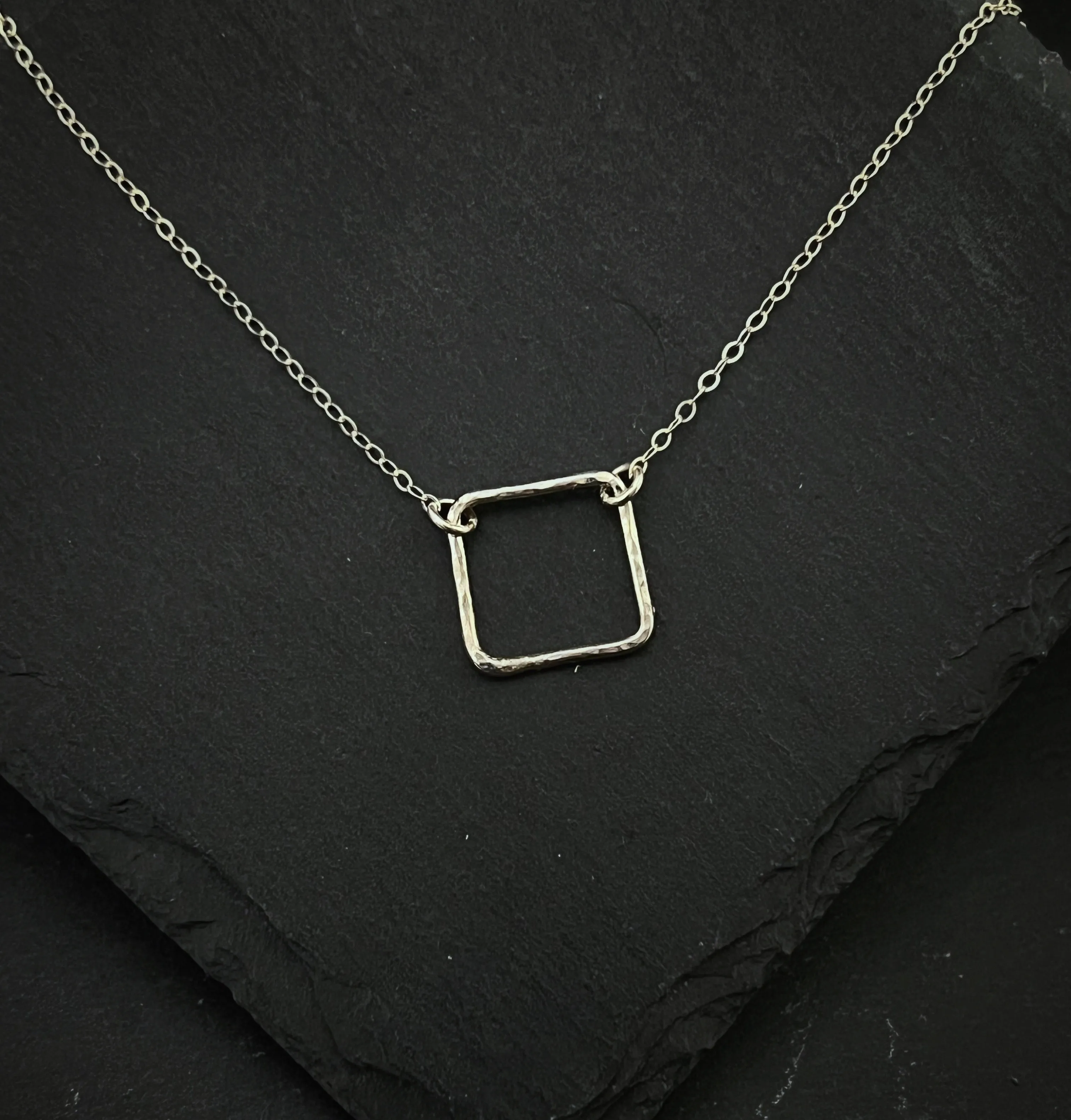Sterling silver square  necklace