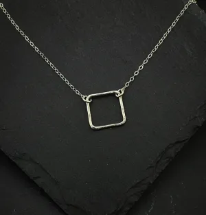 Sterling silver square  necklace