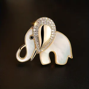 Stunning Elephant Rhinestone Brooch  Enamel Clothing Pin and Accessory