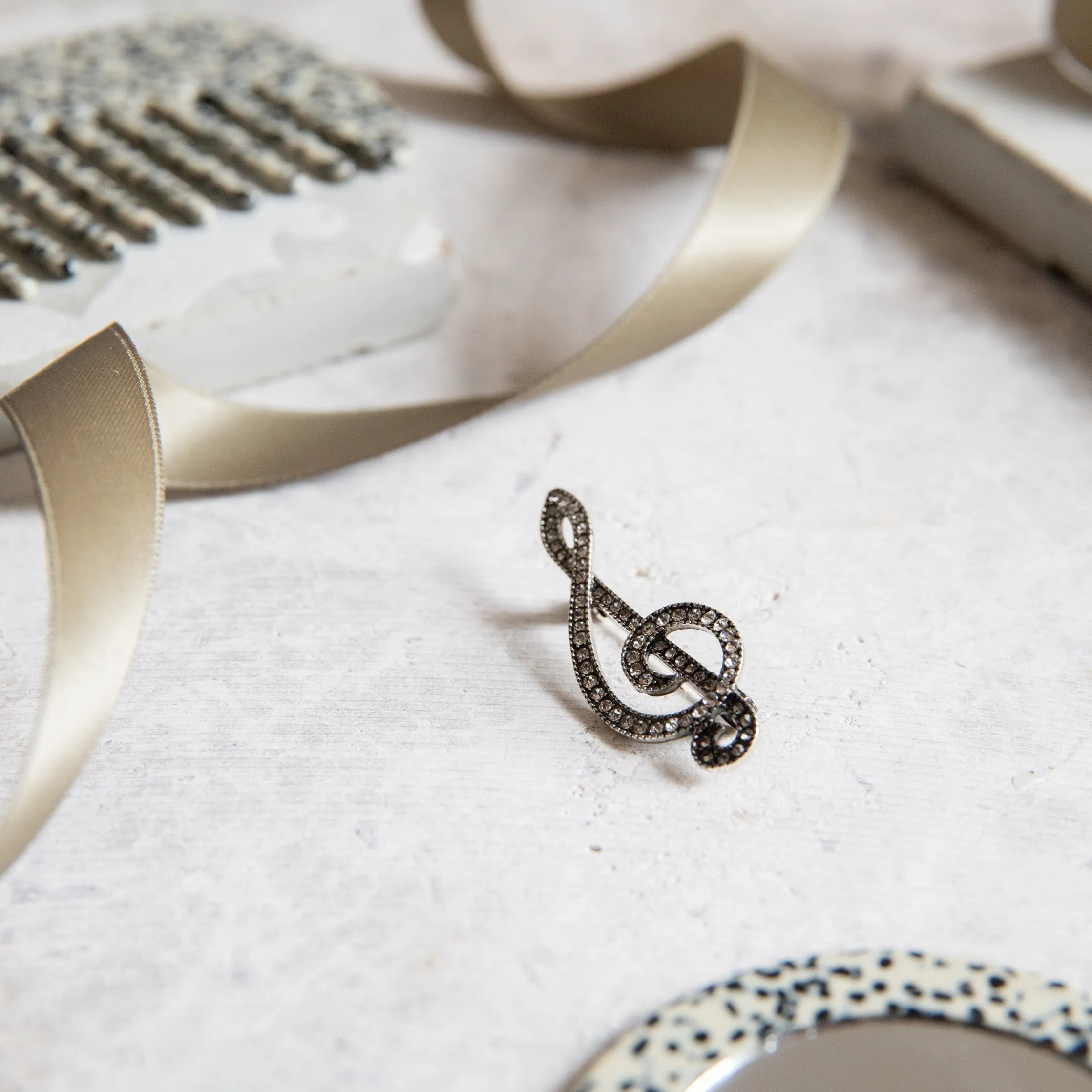 Treble Clef Brooch