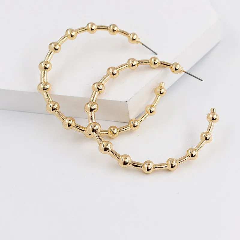 Vienna Verve C-shaped Geometric Earrings - Bold Cross-border Accessories