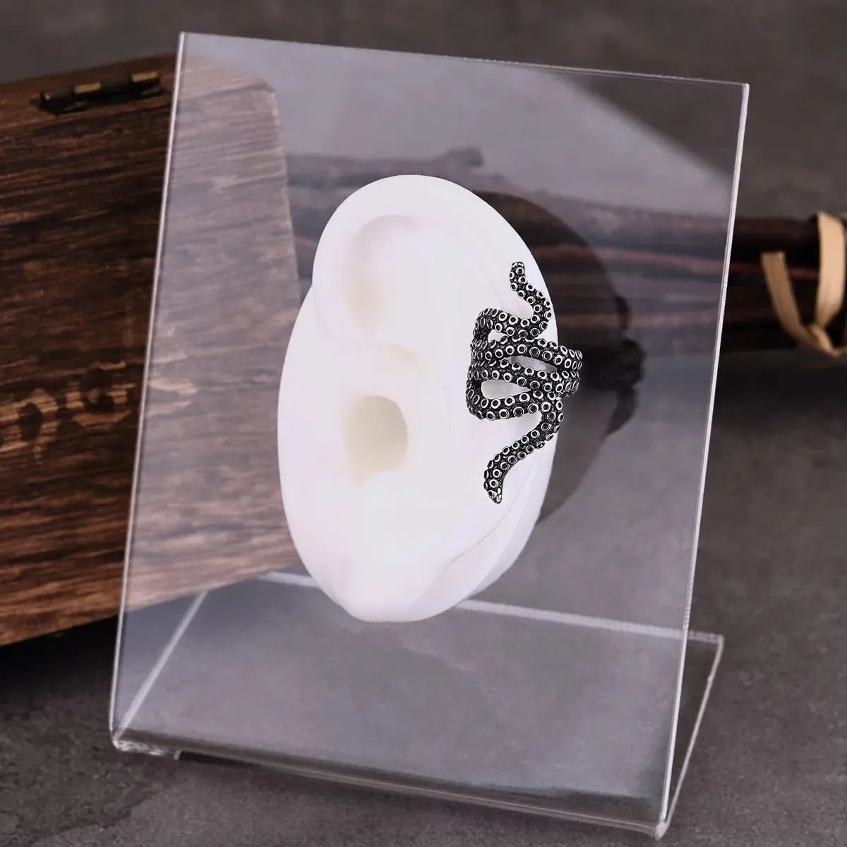 Viking Stainless Steel Imitation Octopus Clip Earringsa