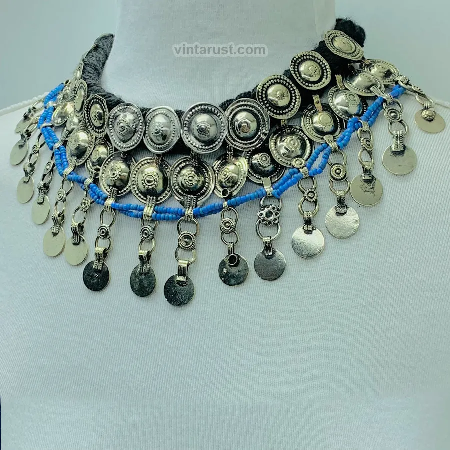Vintage Boho Dangling Tassels Choker Necklace