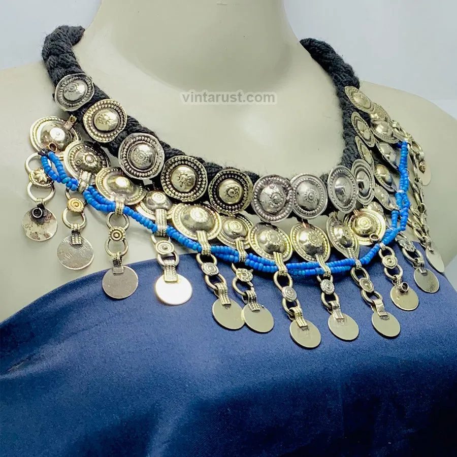 Vintage Boho Dangling Tassels Choker Necklace
