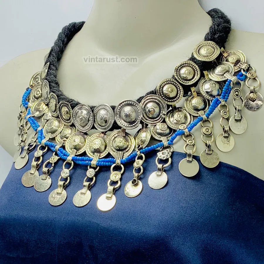 Vintage Boho Dangling Tassels Choker Necklace