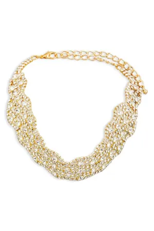 Vintage Rhinestone Chain choker Necklace